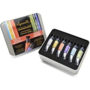 Boite métal aquarelle extra-fine, Pastel + Métallique, 6 Tubes de 10ml SENNELIER